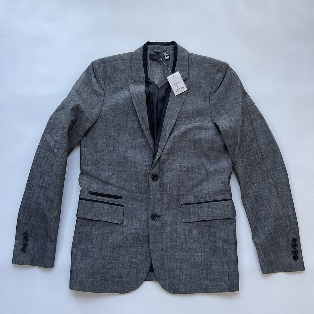 G By Guess Men’s Slim Fit Blazer In Grey Size S
